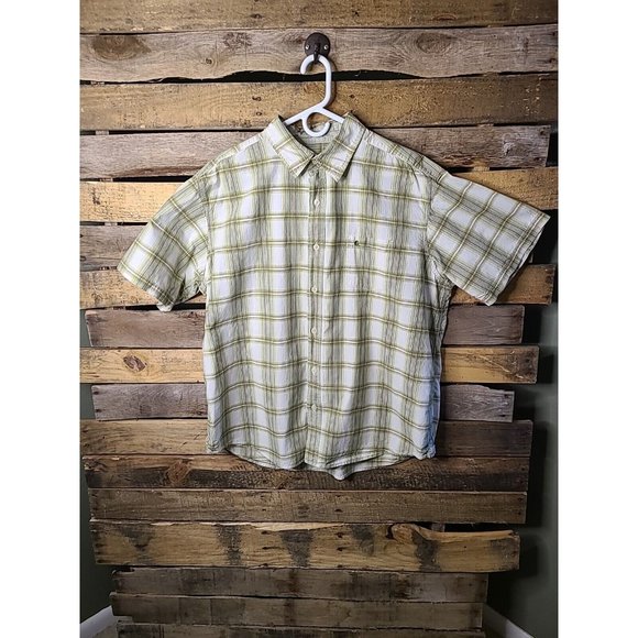 Carhartt Other - Carhartt Mens Button Up Short Sleeve Green Plaid Shirt Casual Work XL Cotton